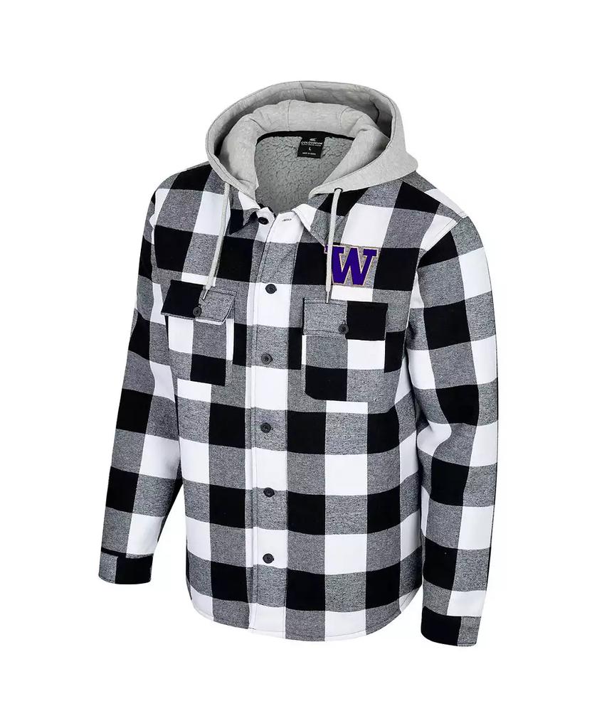 Colosseum Men's Black/White Washington Huskies Buffalo Plaid Full-Zip Hoodie Jacket