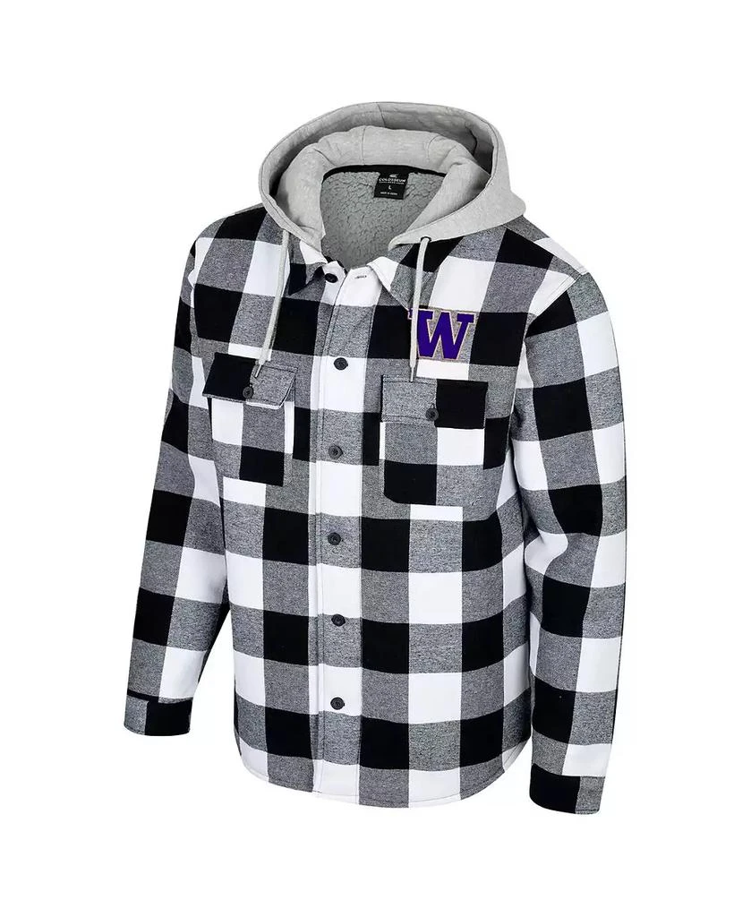 Colosseum Men's Black/White Washington Huskies Buffalo Plaid Full-Zip Hoodie Jacket 2