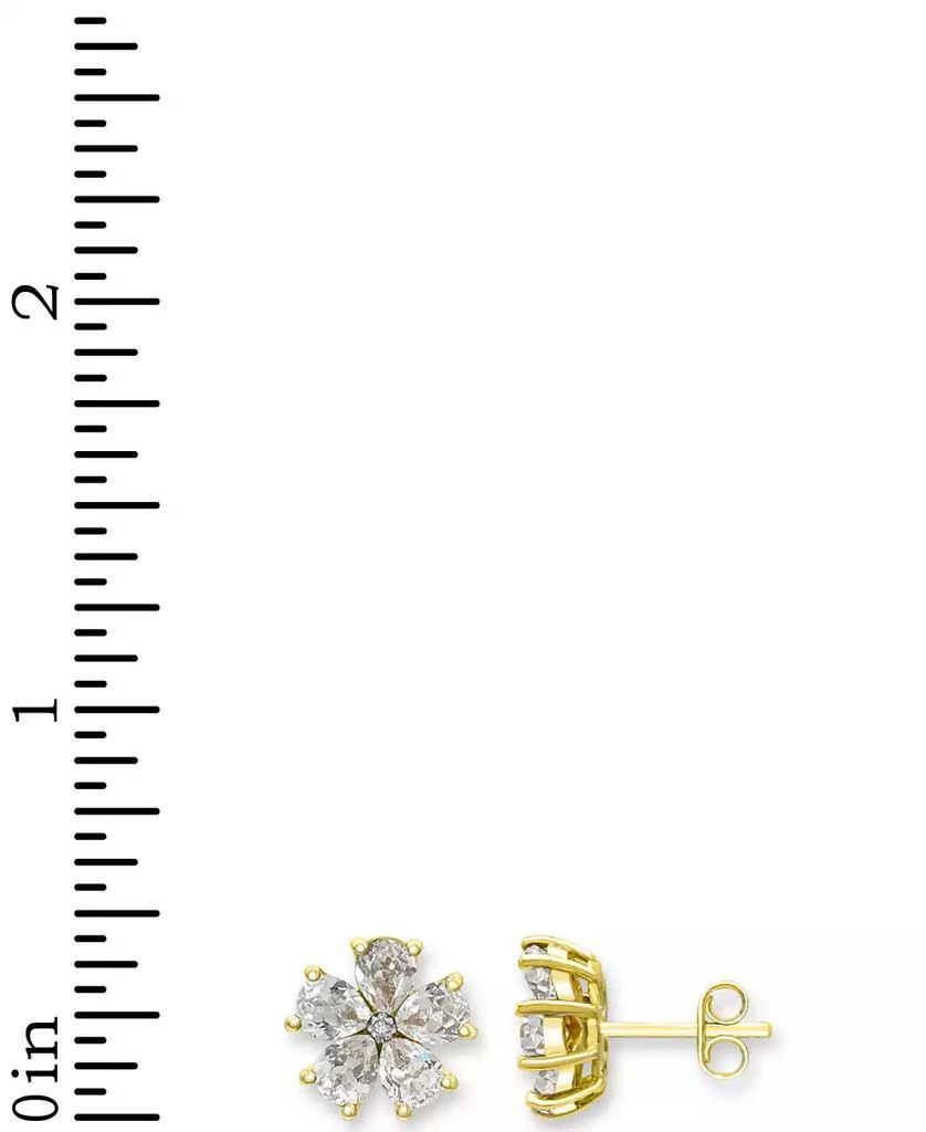 Macy
s Lab-created White Sapphire 3-1/6 ct. t.w. and Diamond Accent Flower Stud Earrings in 14K Gold-Plated Sterling Silver 4