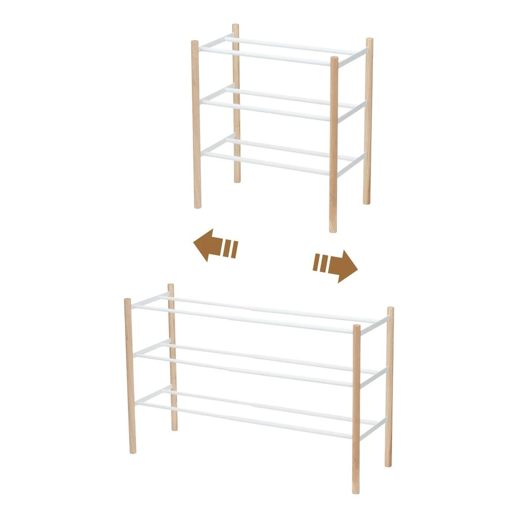 Yamazaki Home Expandable Shoe Rack, Steel,  Holds 12 to 16 shoes, Supports 19.8 pounds, Expandable 5