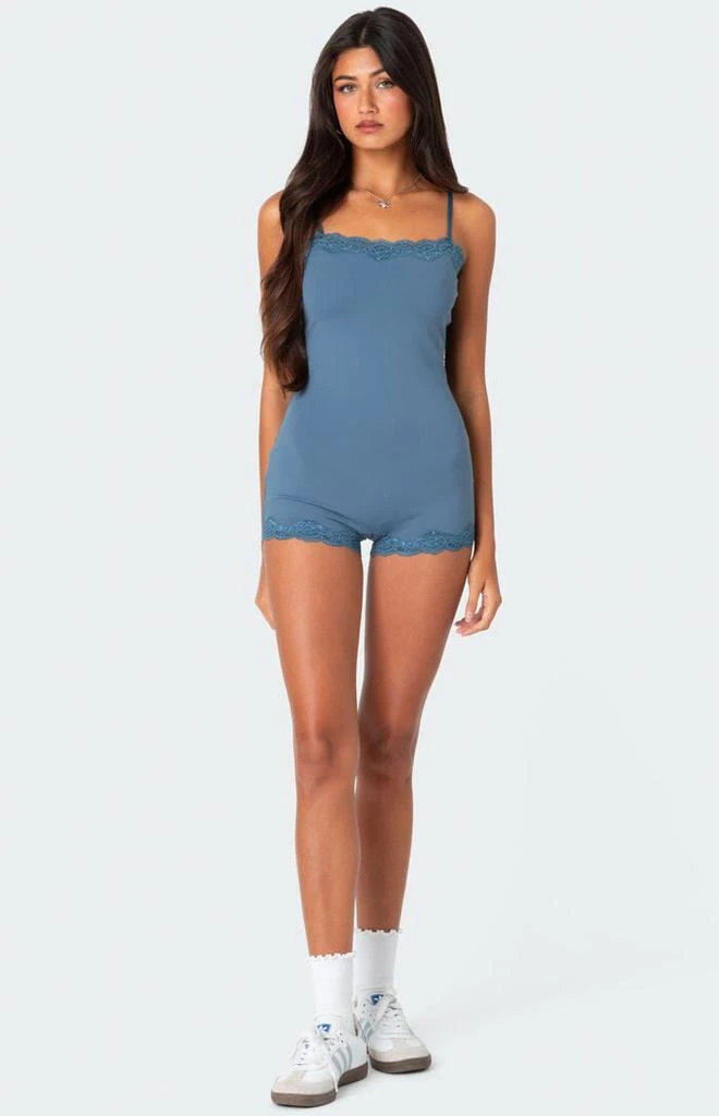 Edikted Mandi Lace Trim Romper 1