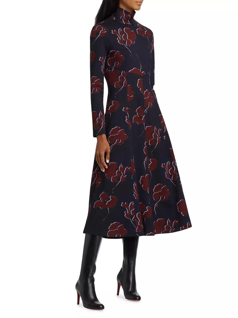 Tanya Taylor Thea Floral Ponte Turtleneck Midi-Dress 4