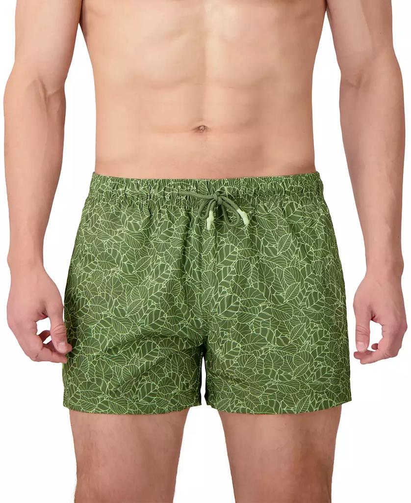 Sunset and Vines Men's Leaf-Pattern Woven Swim Trunks