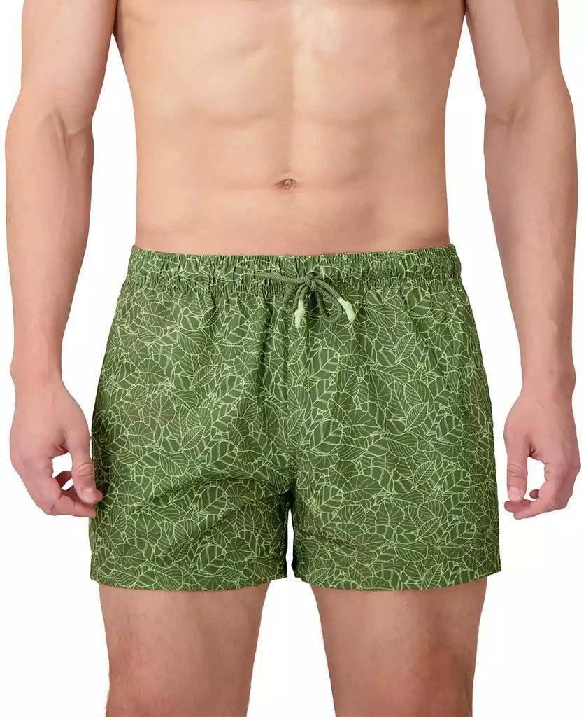 Sunset and Vines Men's Leaf-Pattern Woven Swim Trunks 2