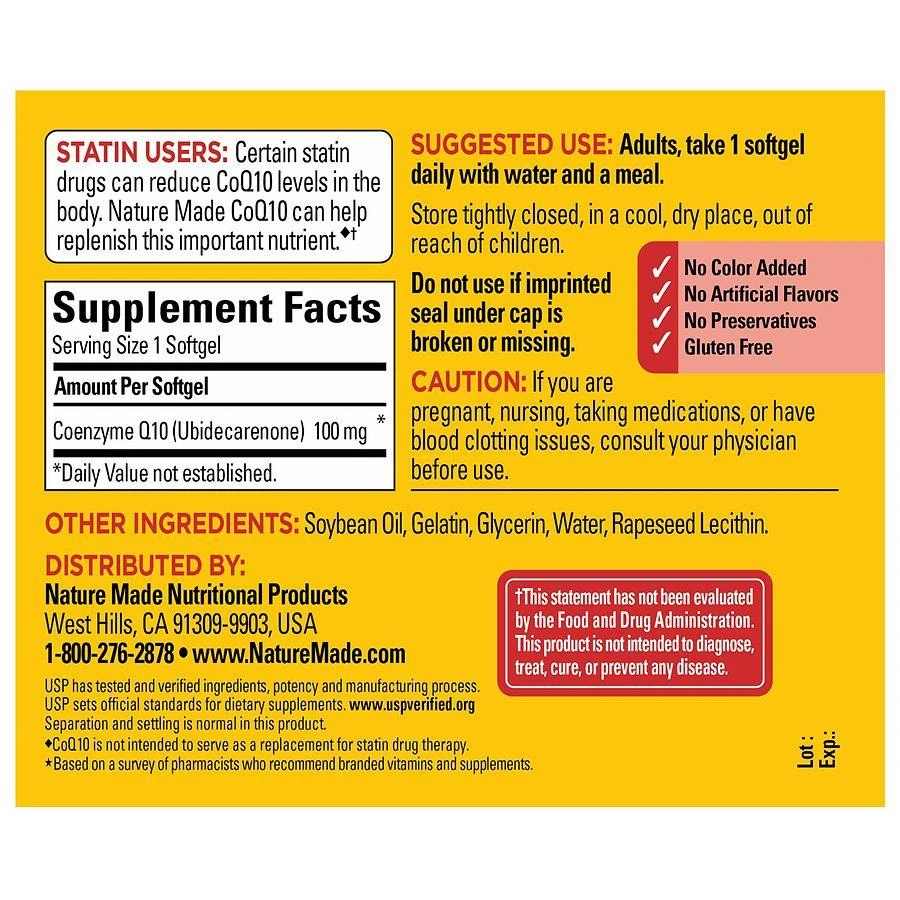 Nature Made CoQ10 100 mg Softgels 4