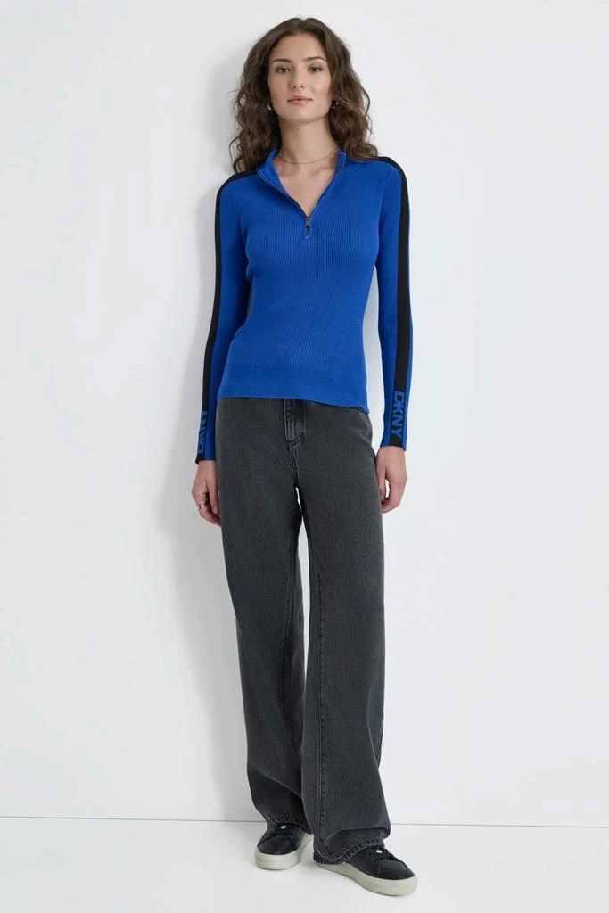 DKNY HALF ZIP LOGO TAPE SWEATER 3