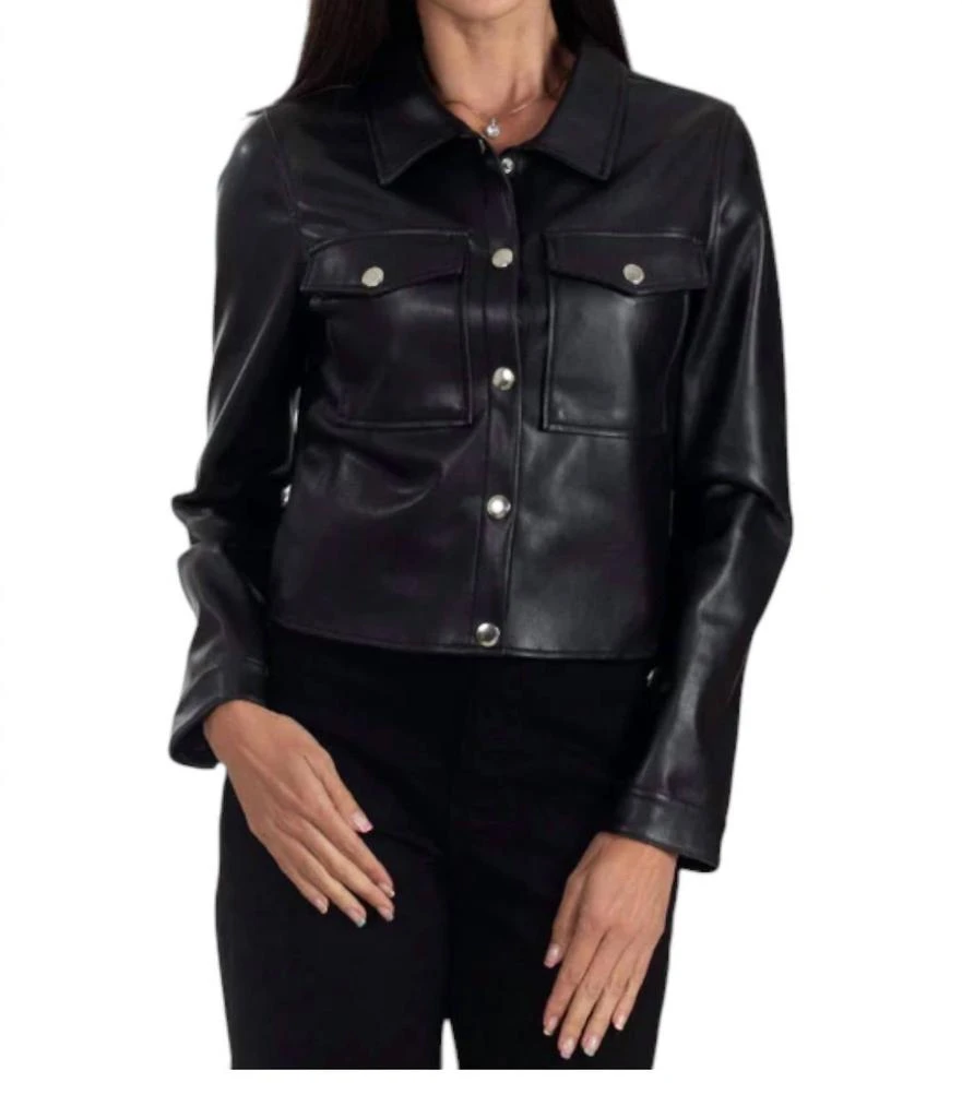 Nine West Women's Synthetic Leather Jacket In Black 1