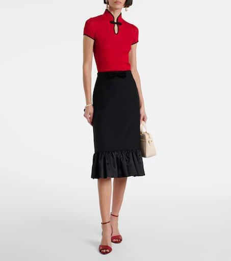 Valentino Ribbed-knit silk lamé top 2