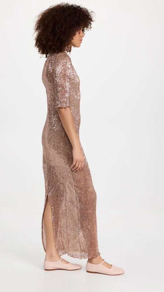 ROSETTA GETTY Short Sleeve Mock Neck Midi Dress 3