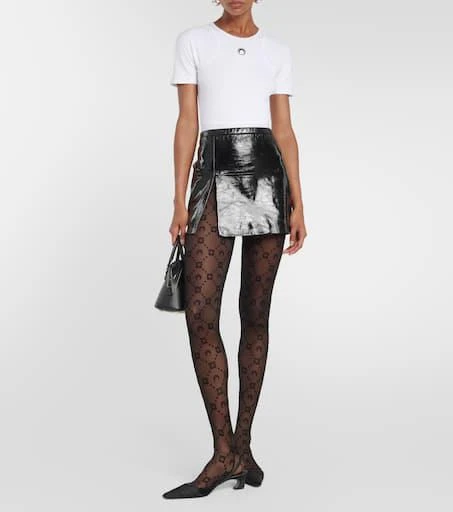 MARINE SERRE Crescent Moon jacquard tights 2