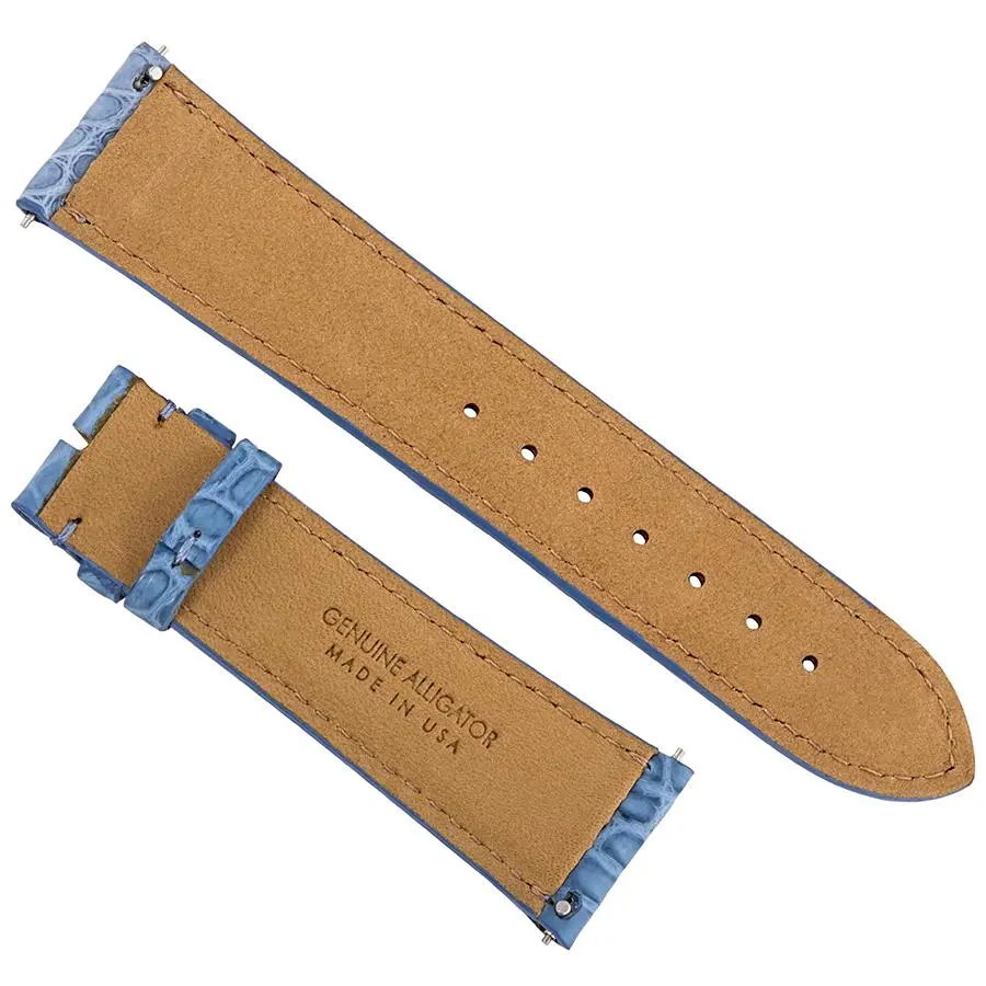 Hadley Roma Hadley Roma 21 MM Matte Blue Alligator Leather Strap 2