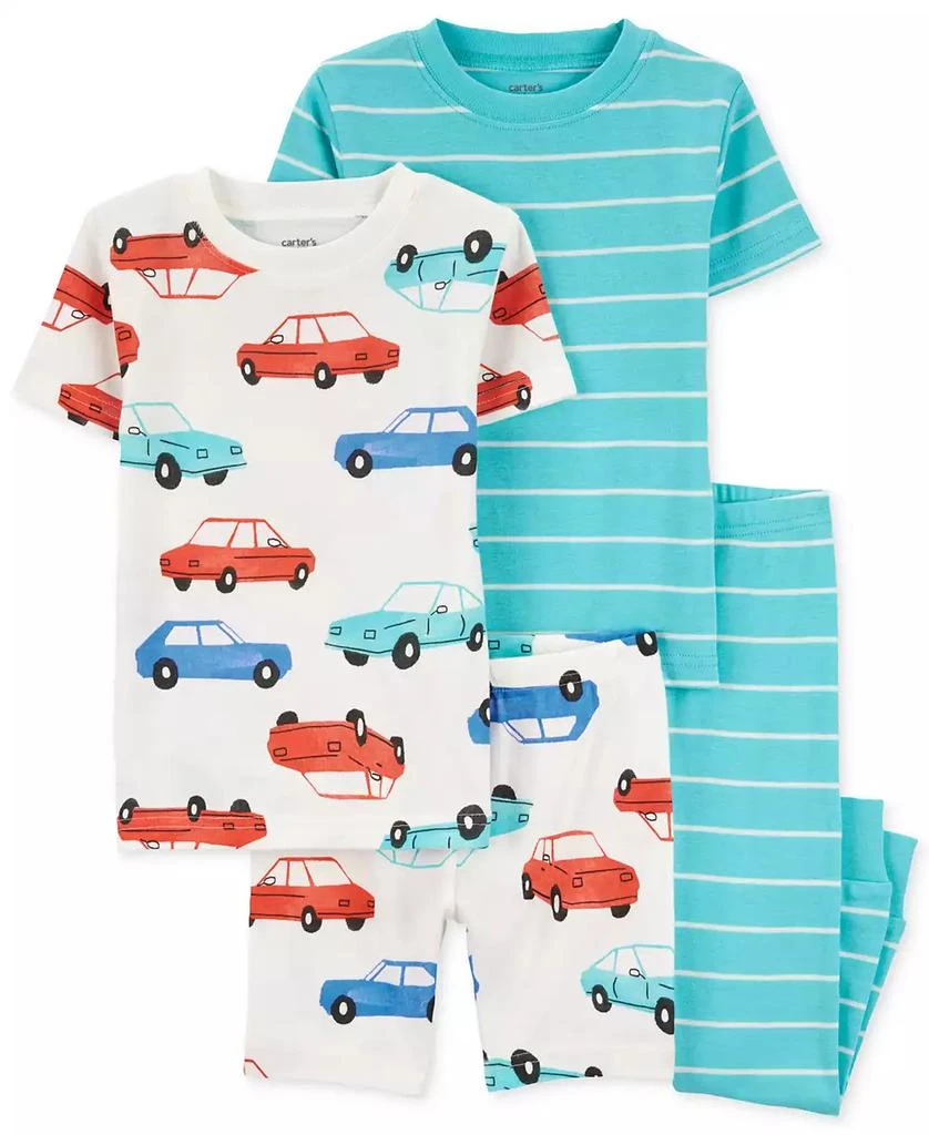 Carter
s Toddler Boys Striped Car 100% Snug Fit Cotton Pajamas, 4 Piece Set