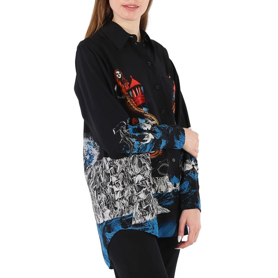 Burberry Ladies Mermaid Printed Silk Shirt 2