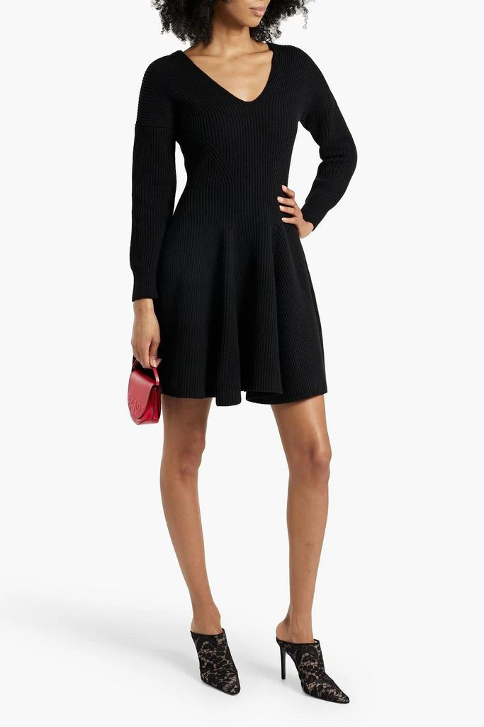 Alexander McQueen Ribbed wool and cashmere-blend mini dress 2