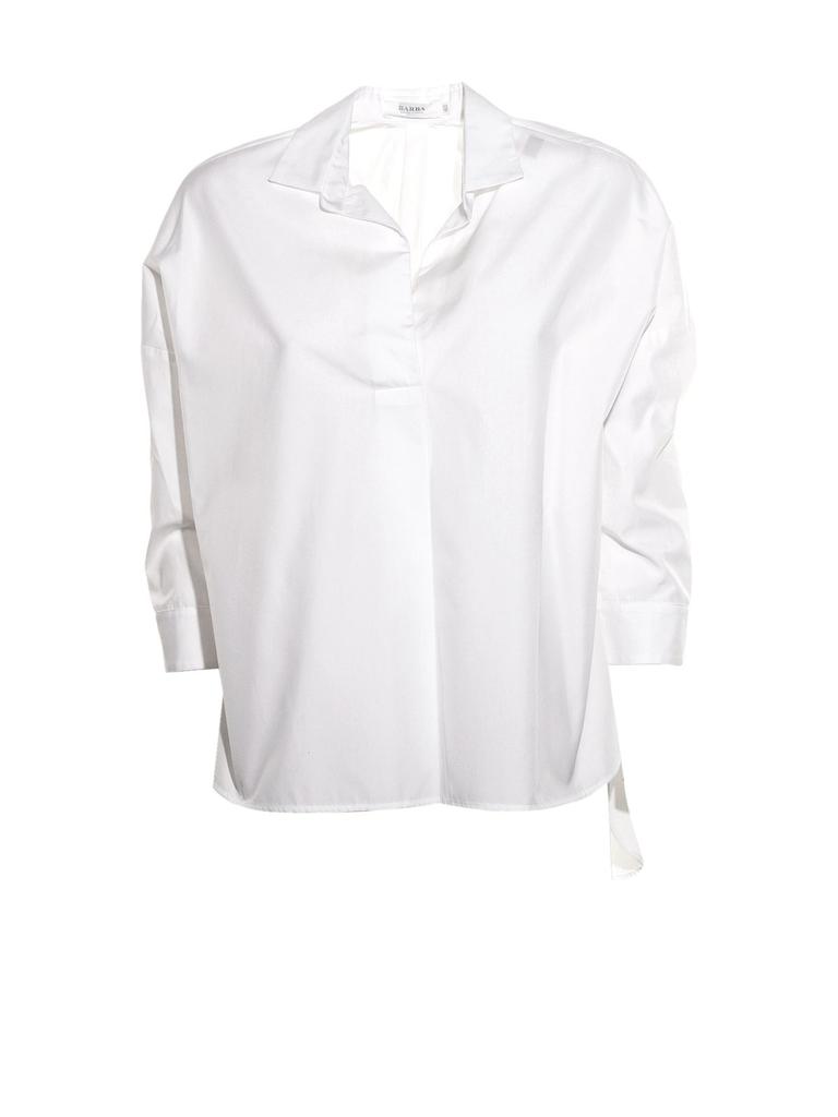 Barba Barba Ruched Detail Collared Top