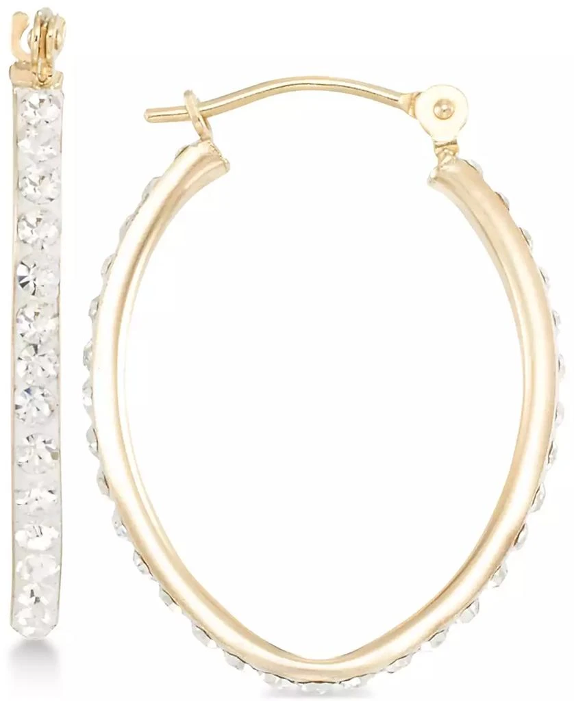 Macy
s Crystal Pavé Tapered Hoop Earring in 10k Gold