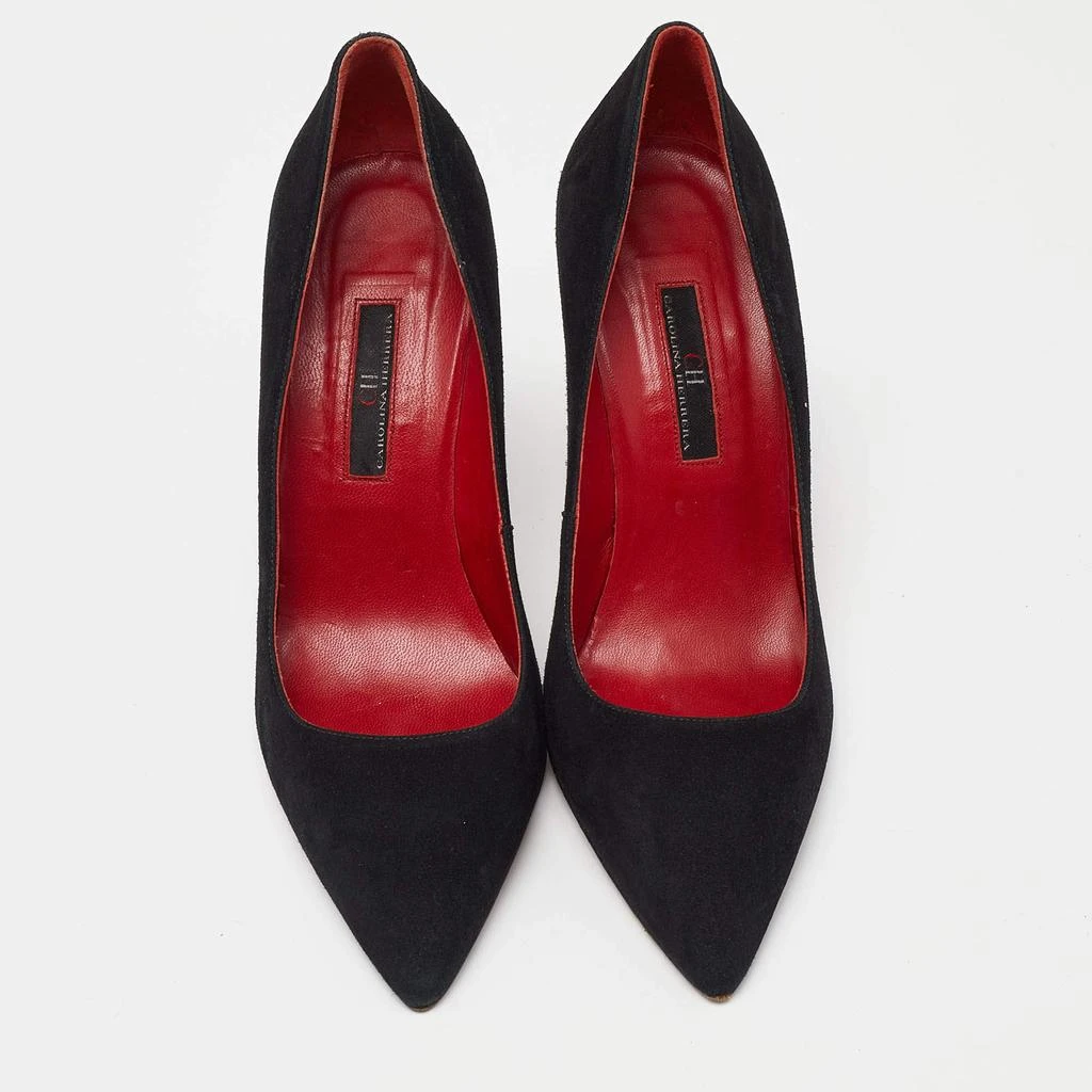 CH Carolina Herrera CH Carolina Herrera Black Suede Pointed Toe Pumps Size 36 3