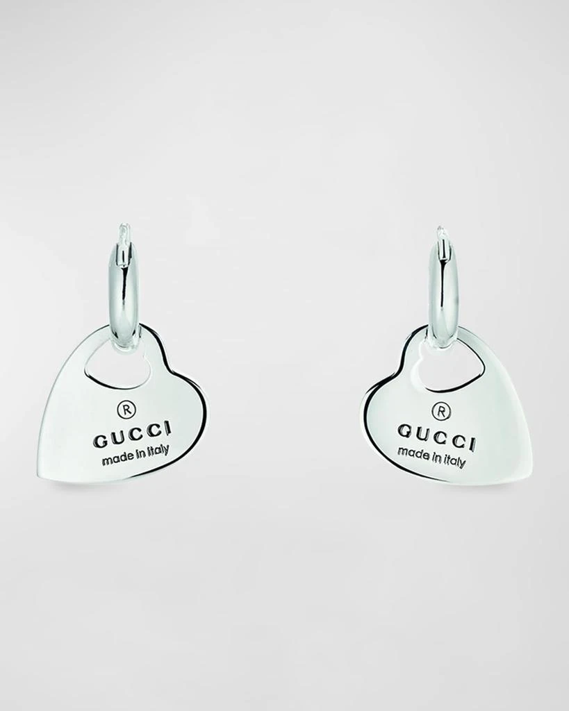 Gucci Trademark Heart Pendant Hoop Earrings 1