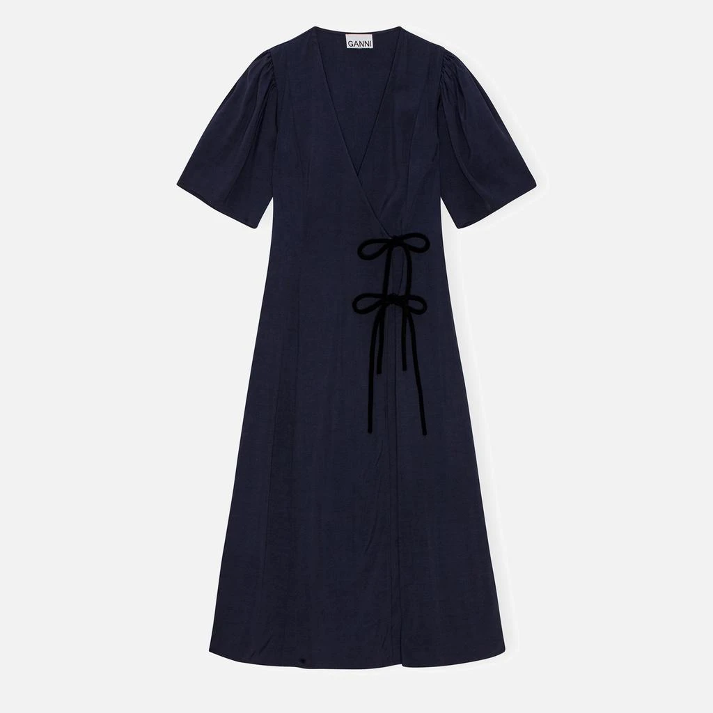 Ganni Wrap Twill Midi Dress 1