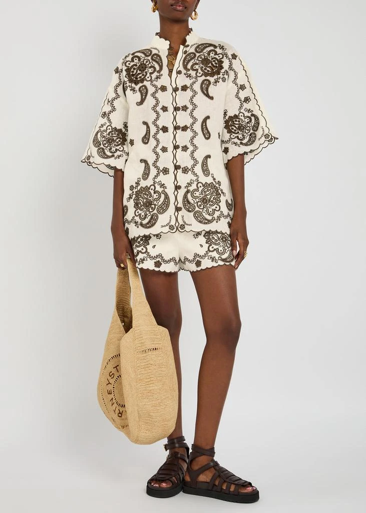 Zimmermann Ascension Embroidered linen shirt 4