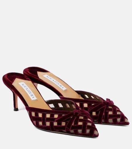 Aquazzura Romance 65 velvet mules 1