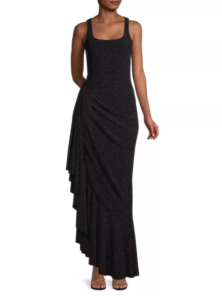 Black Halo Jewel Asymmetric Gown 2
