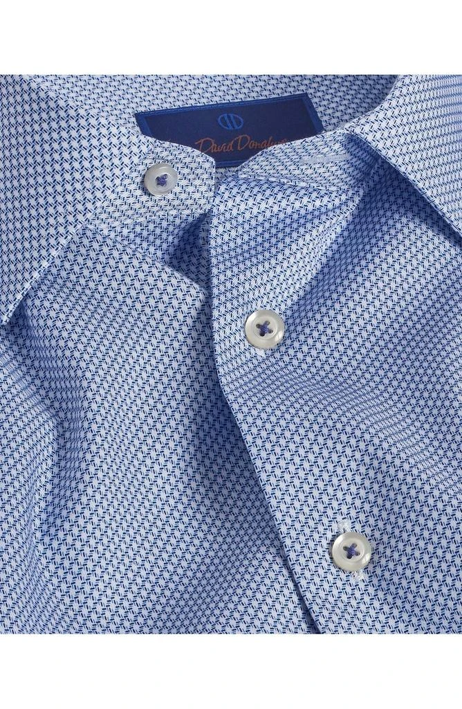 David Donahue Trim Fit Micro Print Dress Shirt 8