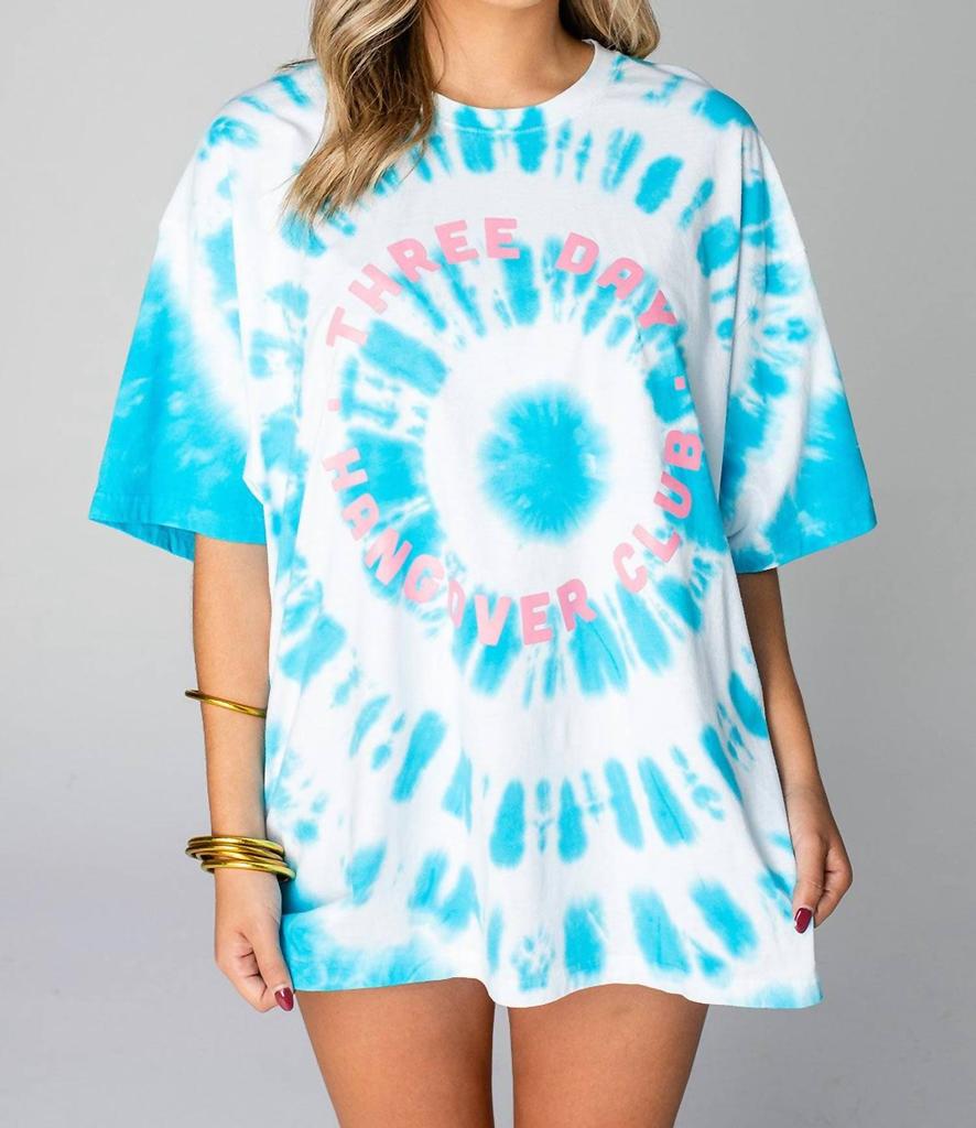 Buddylove Cloud Tie-Dye Oversized Graphic Tee In Blue