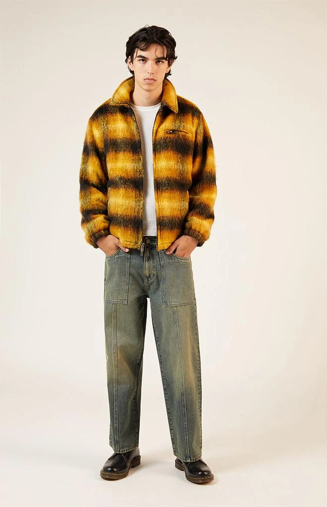 PacSun Yellow Brushed Plaid Jacket 4