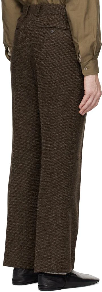 AURALEE Brown Lama Shetland Wool Tweed Trousers 3
