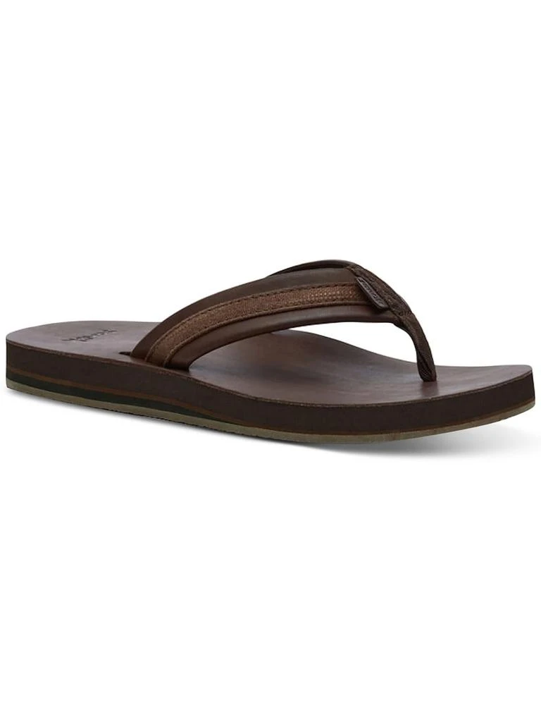Sanuk Hullsome Mens Leather Flip-Flops 1