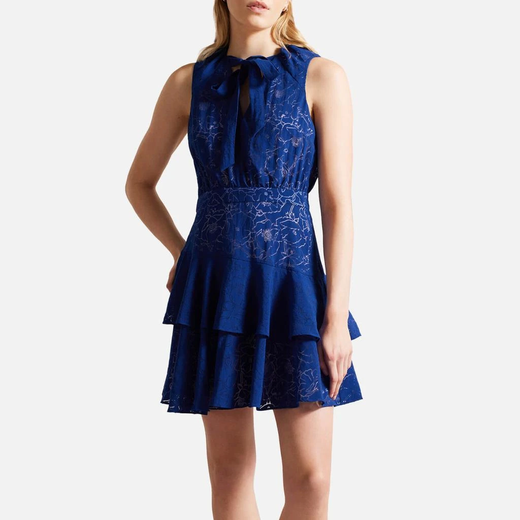 Ted Baker Timmia Asymmetric Floral Devoré Mini Dress – On Sale Now