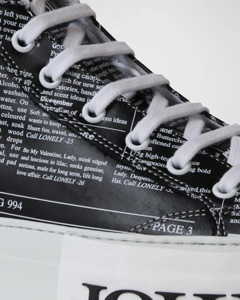 John Galliano Paris Men's Gazette High-Top Leather Chain Sneakers 4