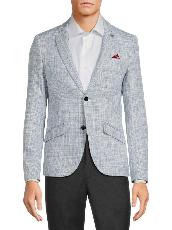 Elie Balleh Textured Single Breasted Slim-Fit Blazer 1