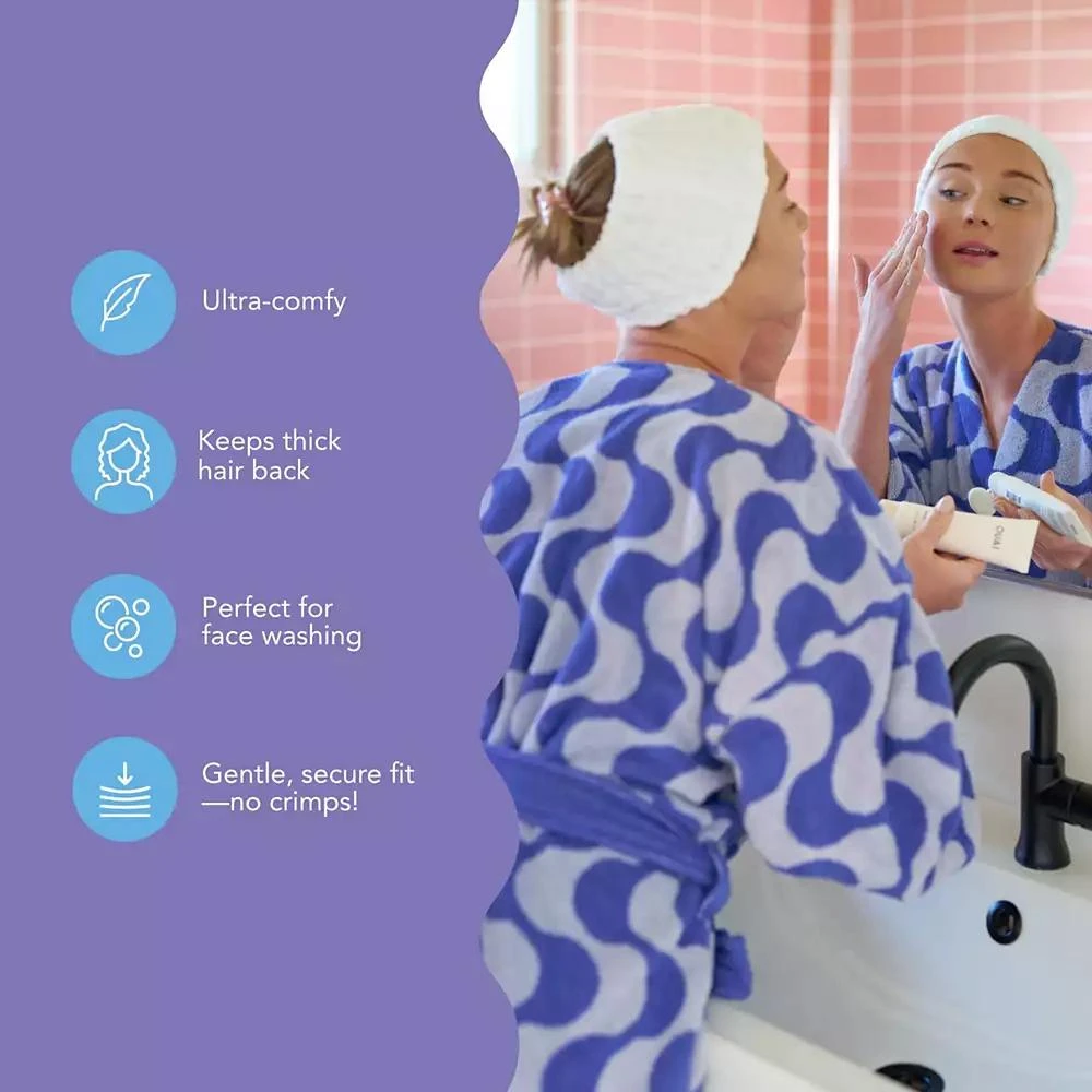 Turbie Twist 4-Pack Cotton Headbands – Extra-Wide, Comfy, All Hair Types, Ocean Breeze 2