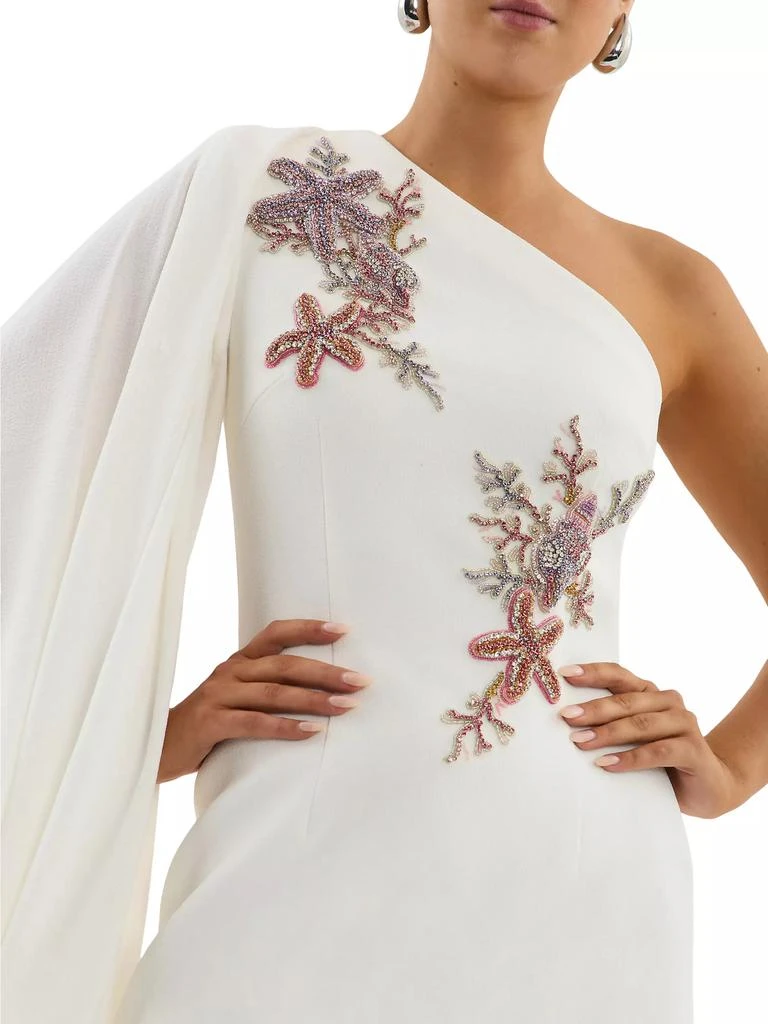 Rebecca Vallance Chantara Starfish Embroidered One-Shoulder Minidress 6