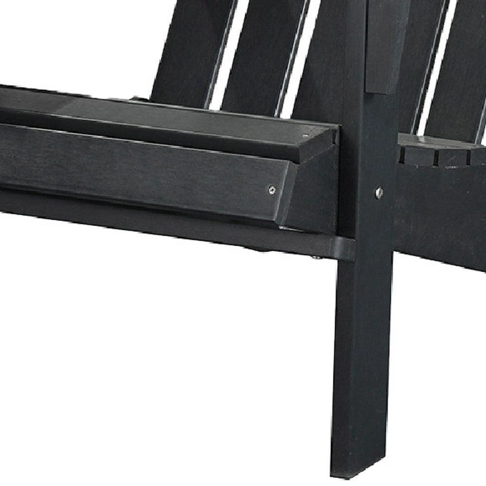 Homezia 29" Black Heavy Duty Plastic Adirondack Chair 5