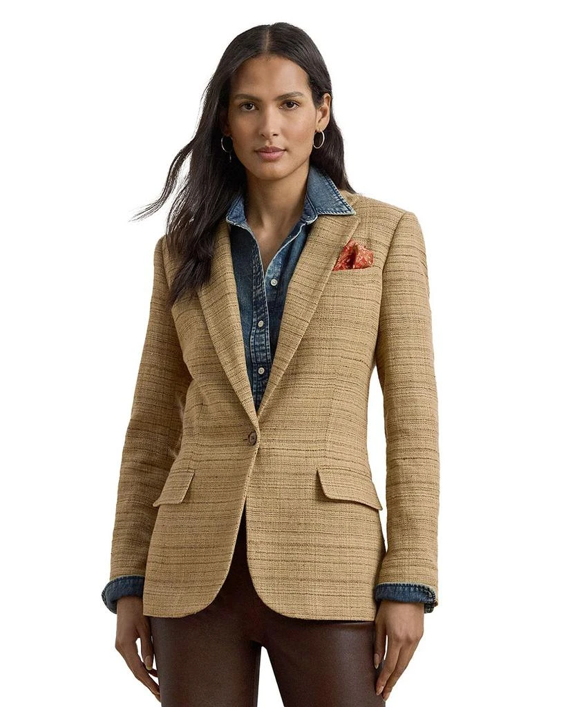 Ralph Lauren Herringbone Linen Blend Tweed Blazer 1
