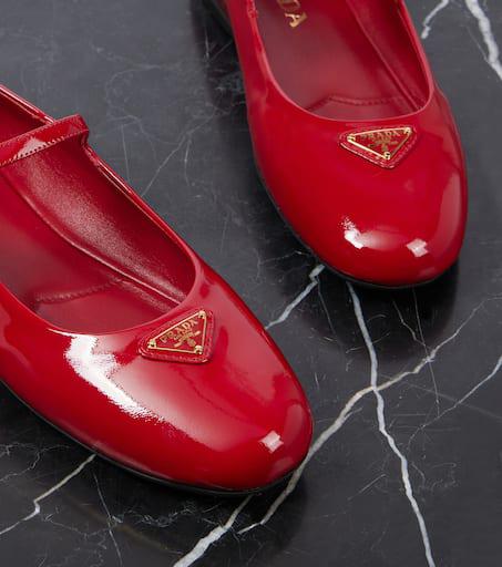 Prada Logo patent leather Mary Jane flats - Shoes - Free