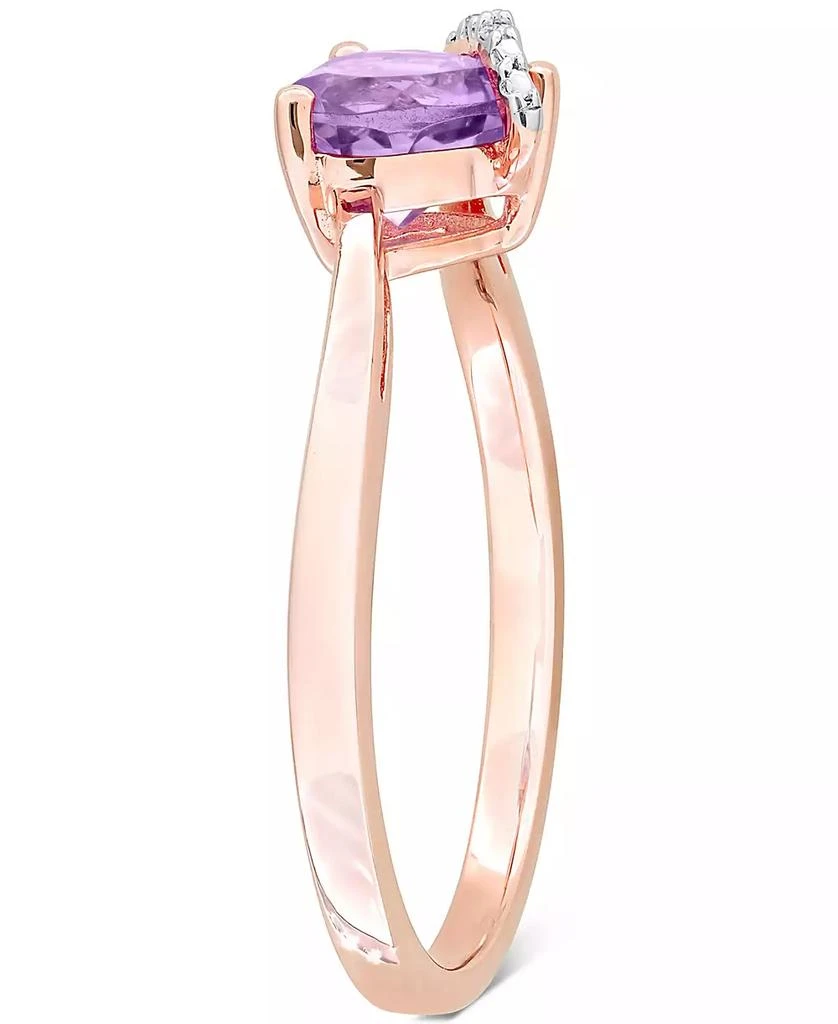 Macy's Amethyst (5/8 ct. t.w.) & Diamond Accent Heart Promise Ring in 18k Rose Gold Flash-Plated Sterling Silver 5