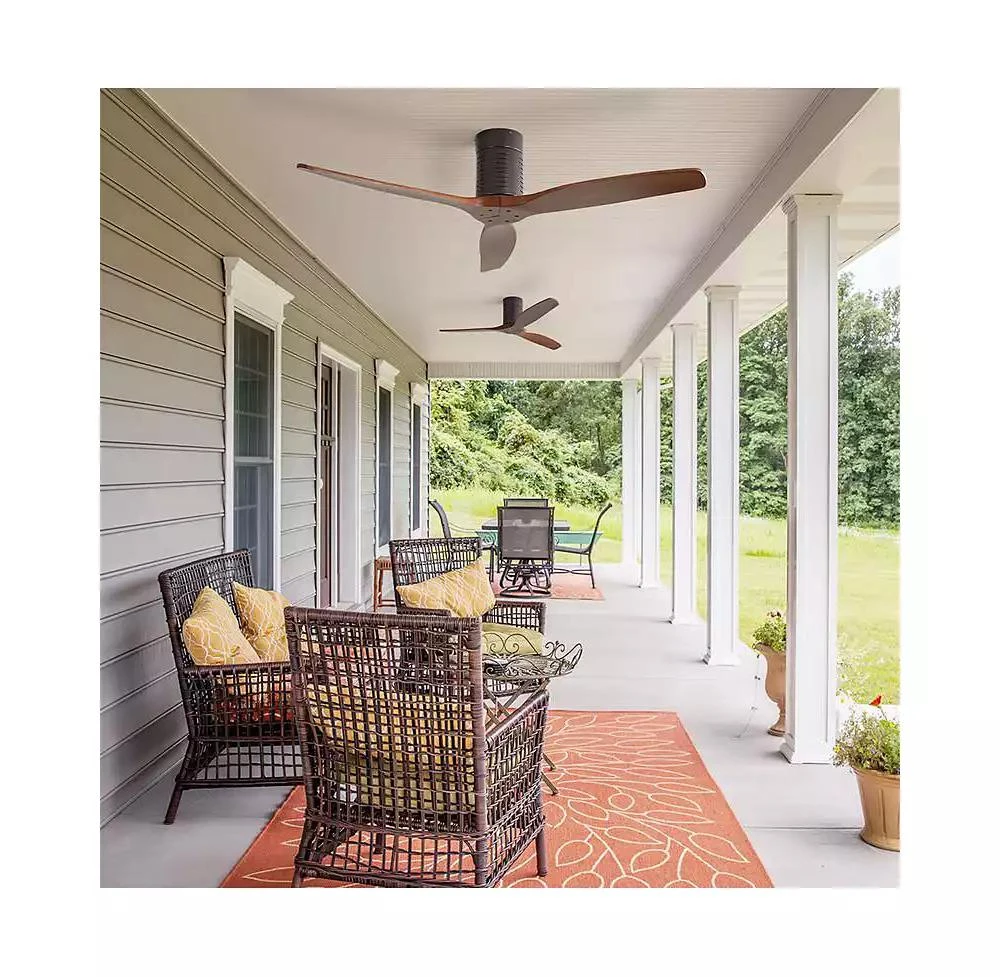 Sofucor 52-inch Modern Brown 3-Blade Flush Mount Fans Supports Remote Control 6-Speed Arbitrary Adjustment and Timing Function 3