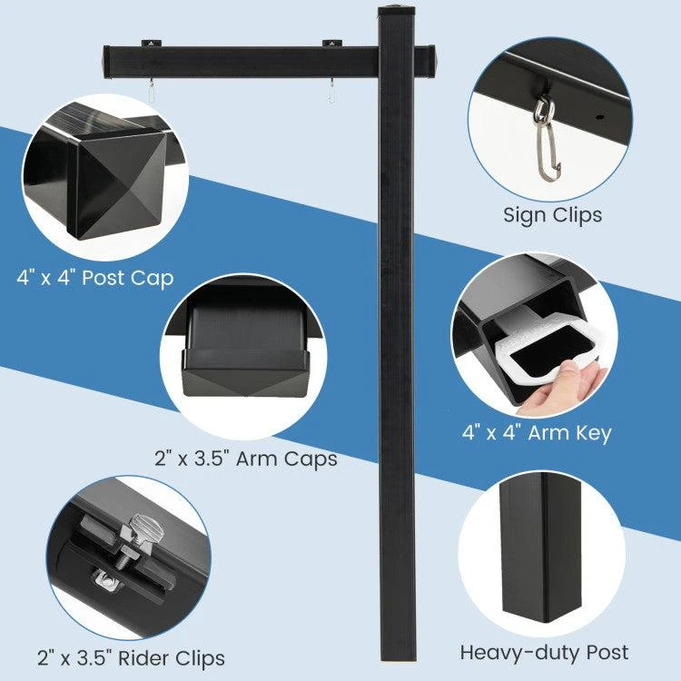Hivvago 6 Feet Vinyl UPVC Real Estate Sign Post Realtor Yard Sign Post-Black 4