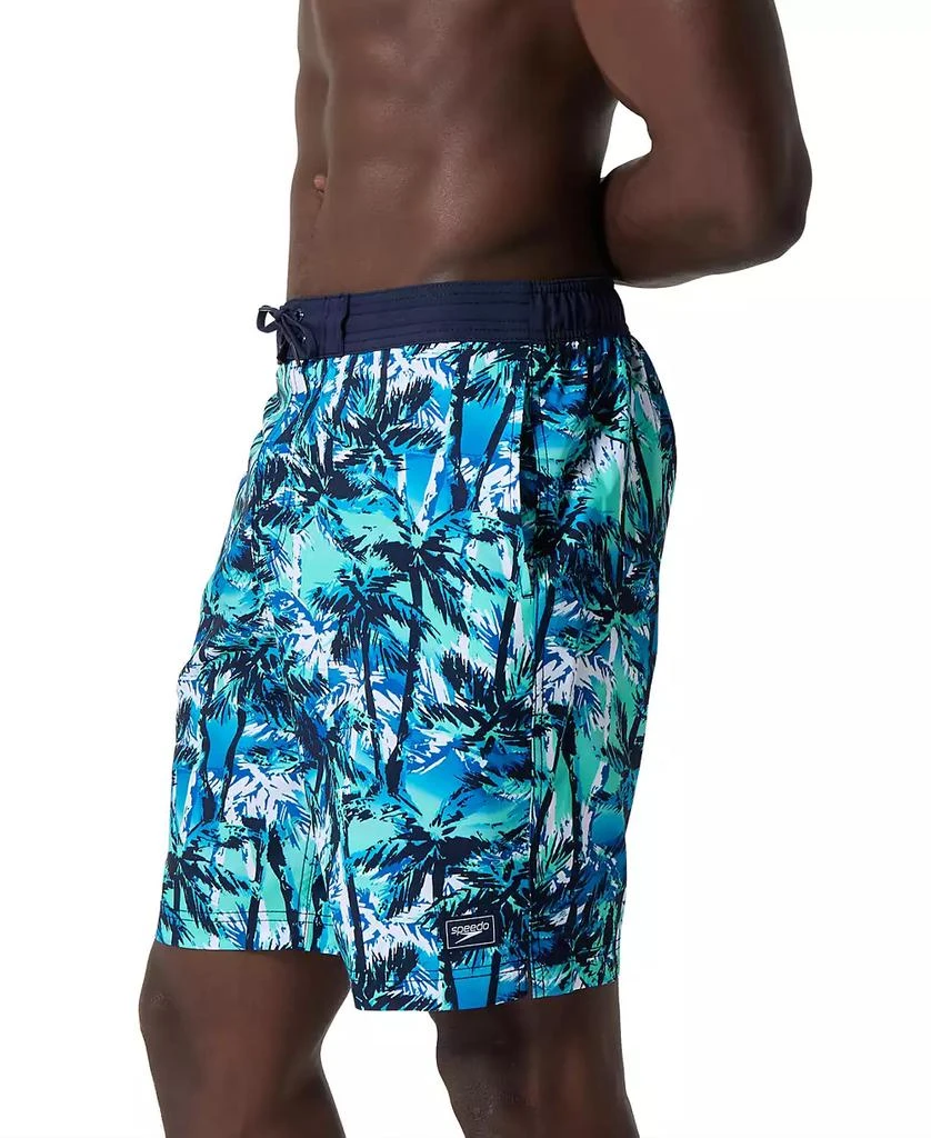 Speedo Men's Hawaiian Sky Bondi Basin Palm Print Drawstring 9" Boardshorts 9