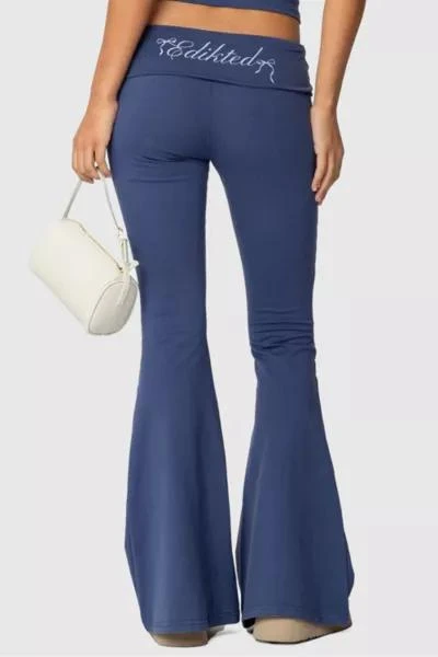 Edikted Edikted Aiyana Fold Over Flared Leggings 3