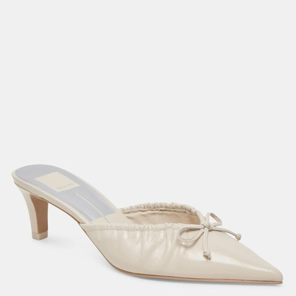 Dolce Vita Kairi Mid Heels Ivory Crinkle Patent 3