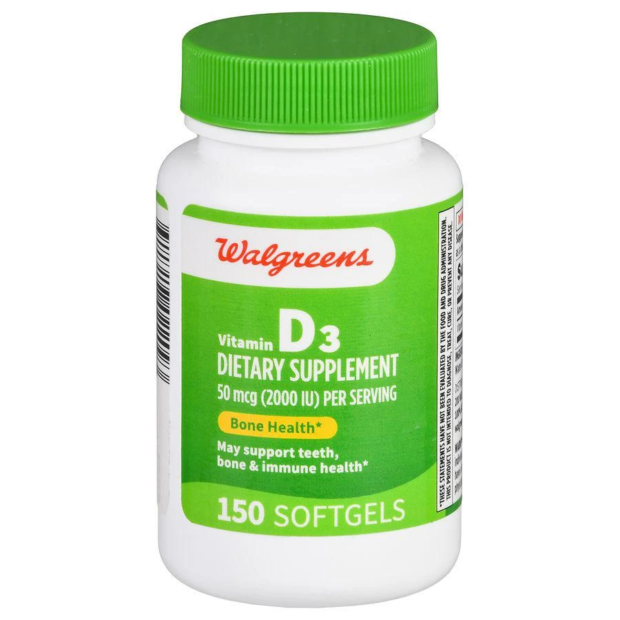 Walgreens Vitamin D3 50 mcg Softgels 1