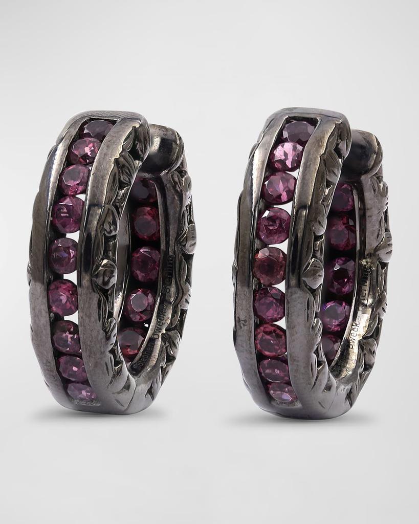 Stephen Dweck Rhodolite Garnet Hoop Earrings