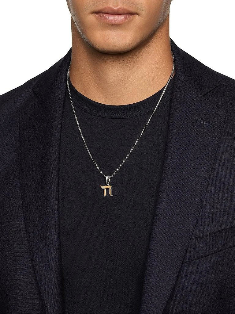 David Yurman Chai Amulet in Sterling Silver with 18K Yellow Gold, 17MM 2