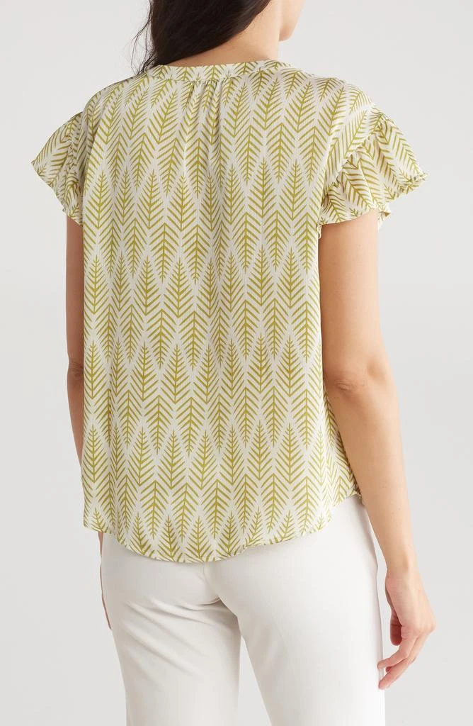 Pleione Print Ruffle Sleeve Top 2
