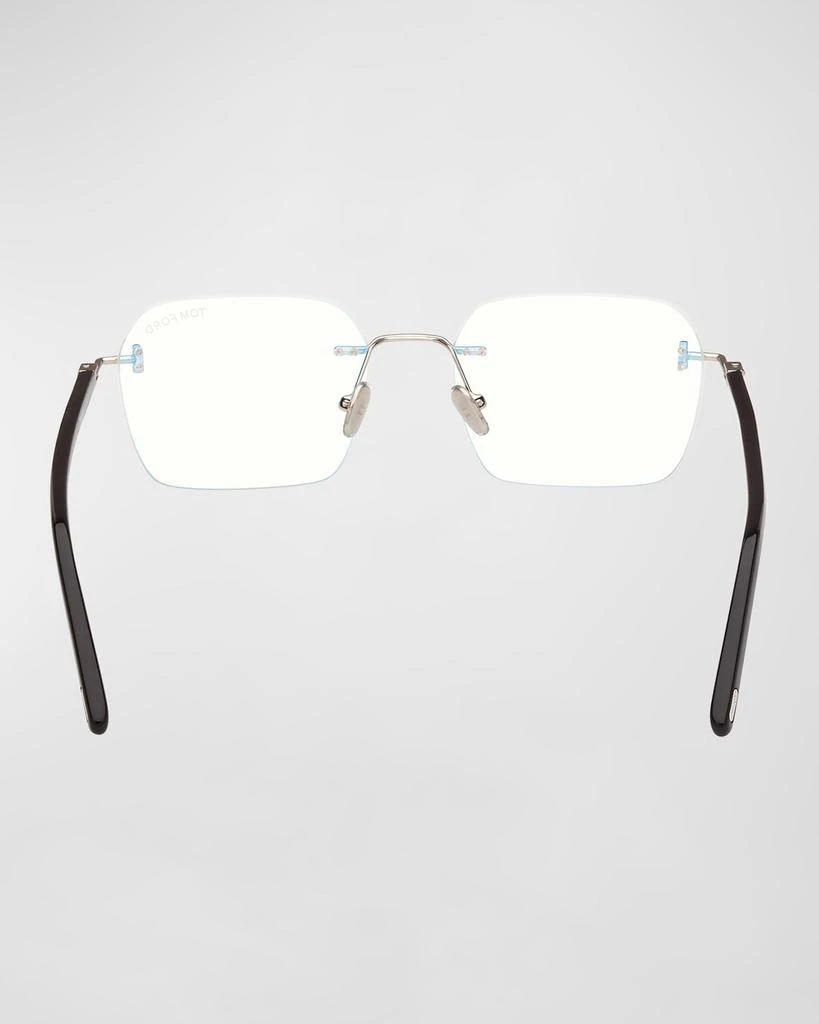 Tom Ford Men's Rimless Rectangle Blue Light-Blocking Glasses 5
